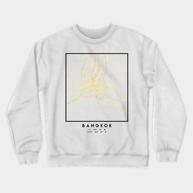 BANGKOK THAILAND CITY STREET MAP ART Crewneck Sweatshirt by deificusArt